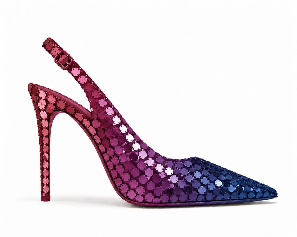 Gradient Mini Disco Slingback Pump