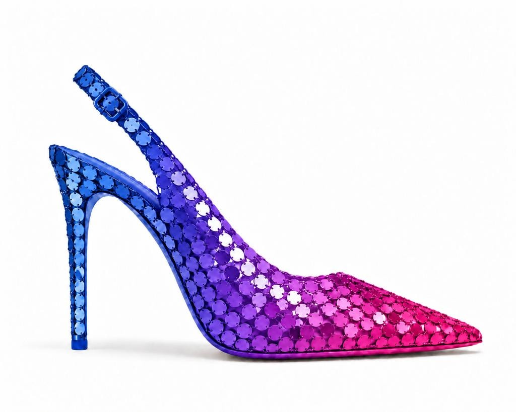 Gradient Mini Disco Slingback Pump