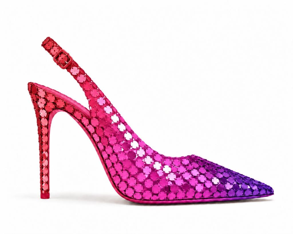 Gradient Mini Disco Slingback Pump