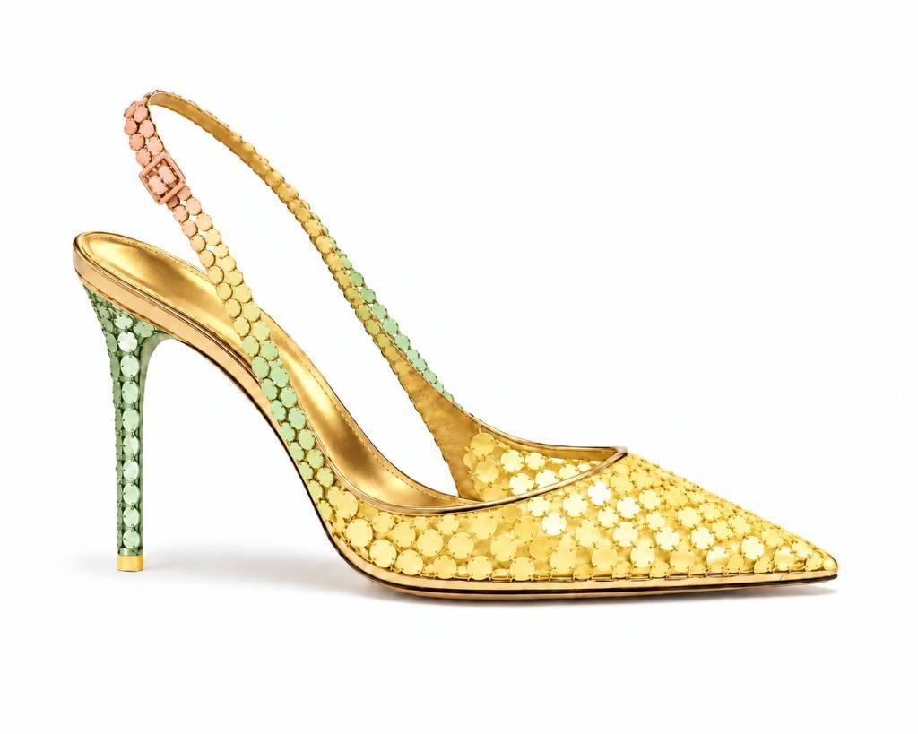 Gradient Mini Paillette Disco Slingback Pump