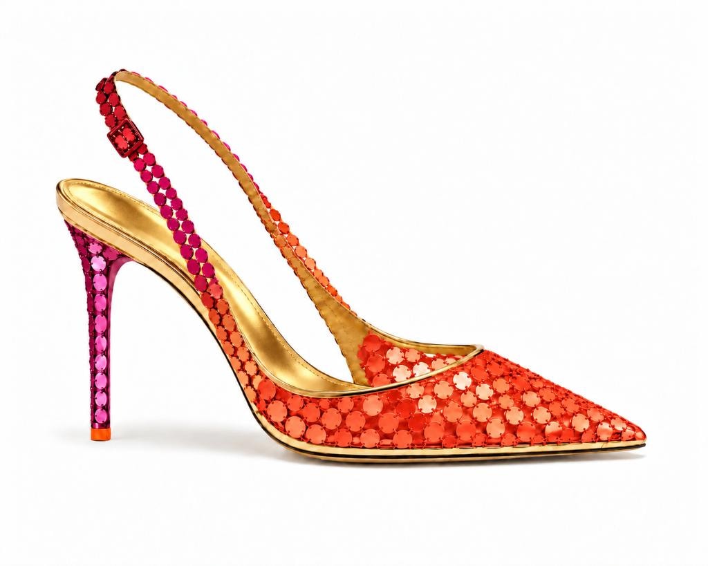 Gradient Mini Paillette Disco Slingback Pump