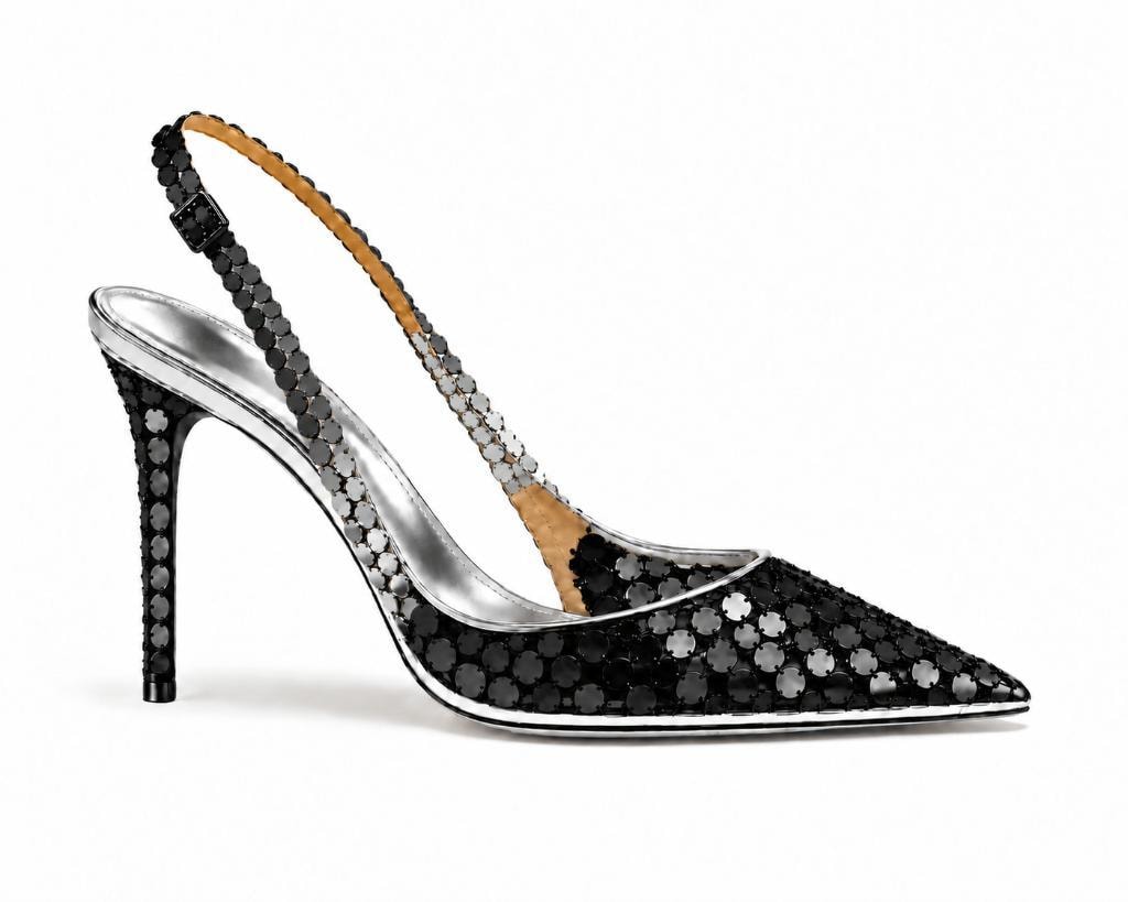 Gradient Mini Paillette Disco Slingback Pump