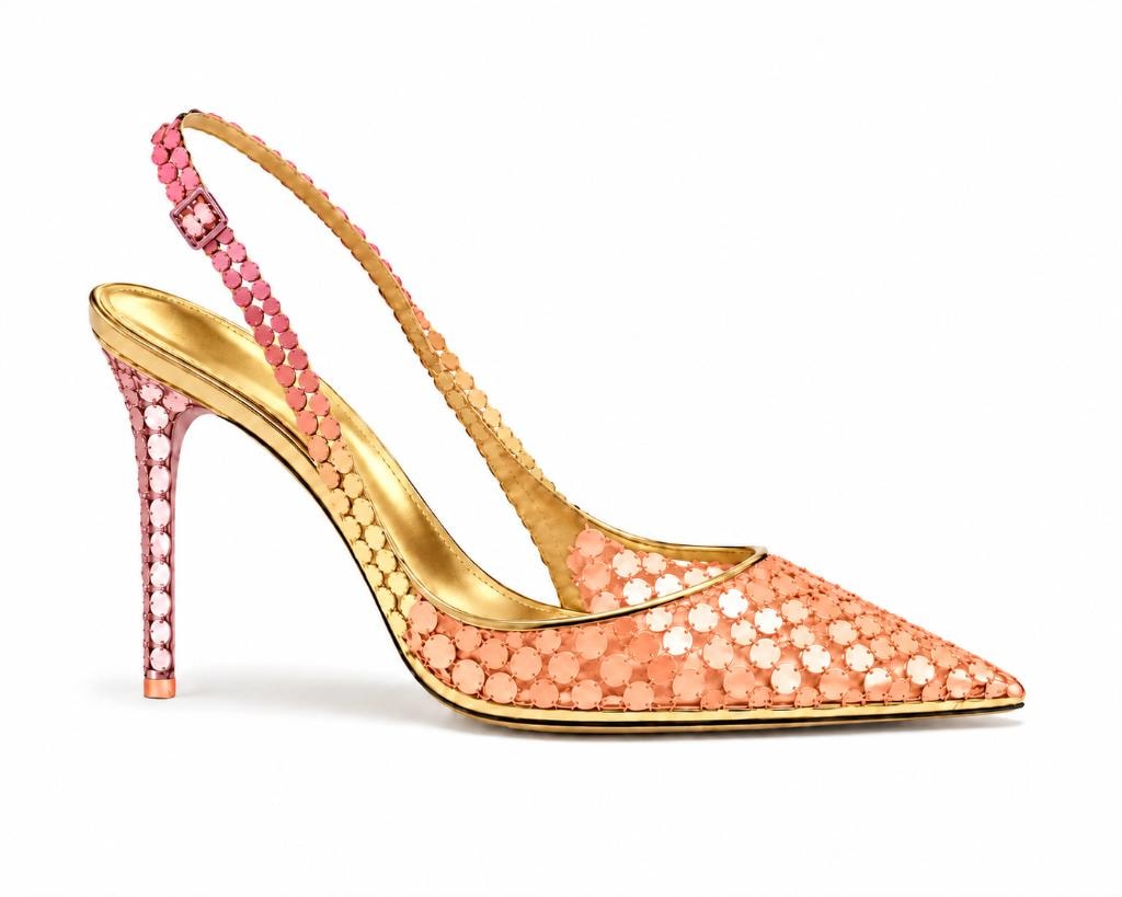 Gradient Mini Paillette Disco Slingback Pump