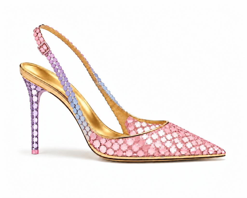 Gradient Mini Paillette Disco Slingback Pump