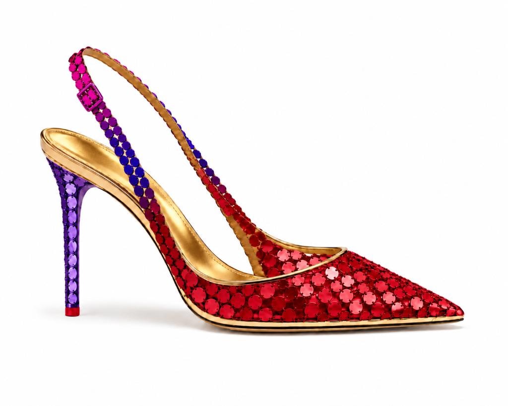 Gradient Mini Paillette Disco Slingback Pump