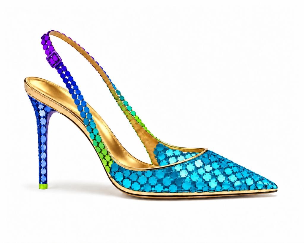 Gradient Mini Paillette Disco Slingback Pump