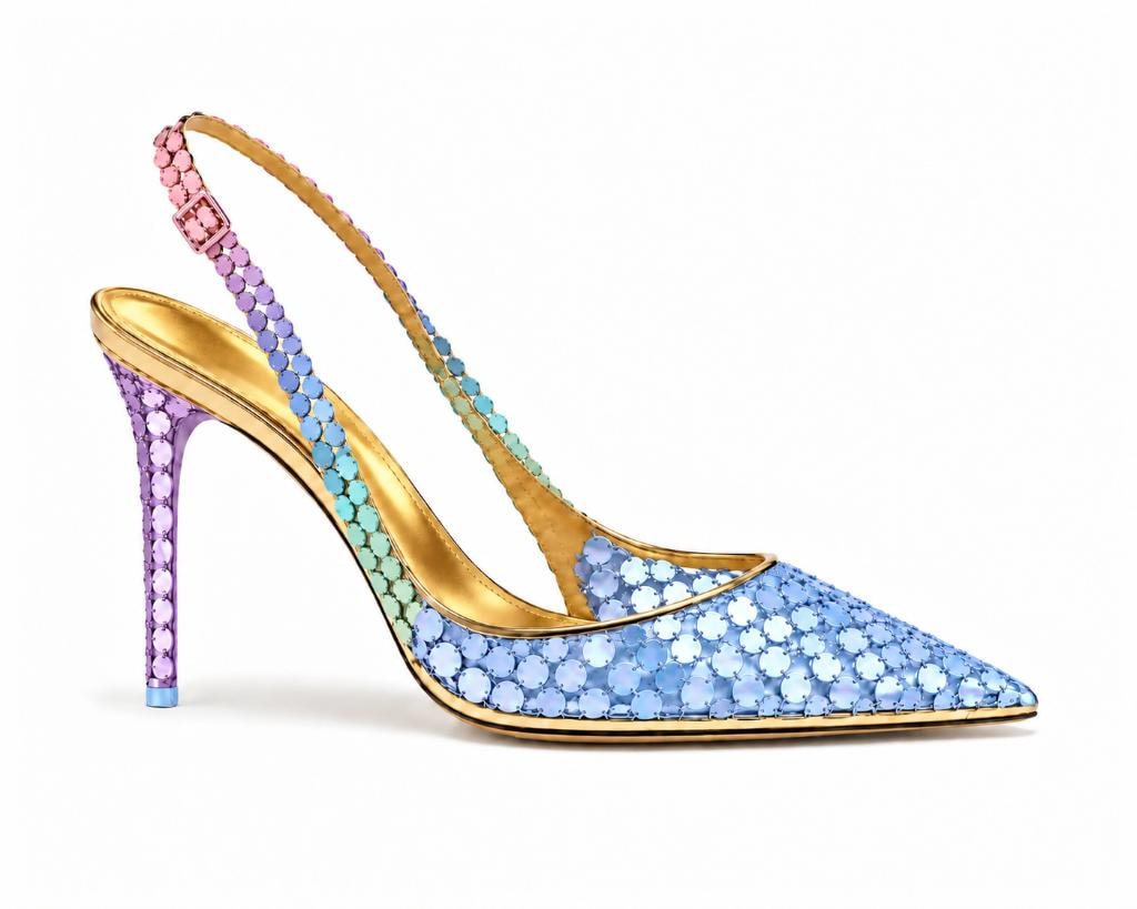 Gradient Mini Paillette Disco Slingback Pump